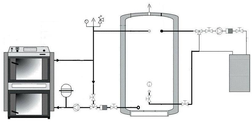 Sơ đồ kết nối bộ tích lũy nhiệt