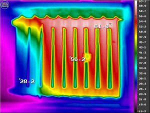 Using a thermal imager to detect ice plugs in a radiator