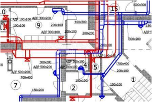 voorbeeld van een bedradingsschema voor toevoer- en afvoerventilatie