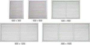 Typical sizes of decorative panels