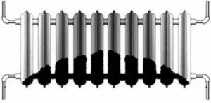 Debris concentration in the radiator