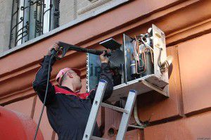 lavado del intercambiador de calor de la unidad exterior