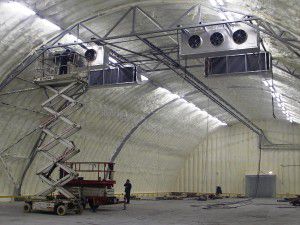 instalación de ventilación de hangar