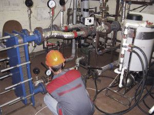 Washing heating in an apartment building