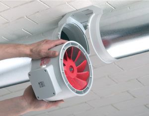 Installatie kanaalventilator